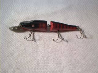 Vintage Old Wood Fishing Lure Paw Paw Jointed Deep Diver Piky Getum