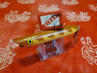 Vintage Old Fishing Lure Stan Gibbs Popper Cast - A - Lure Squid