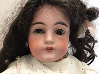 25” Antique German Kestner Doll Dep 154 13 Bisque Head Doll Leather Body