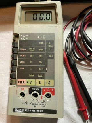 Vintage Fluke 8020b Multimeter With Test Leads And Box Hardly