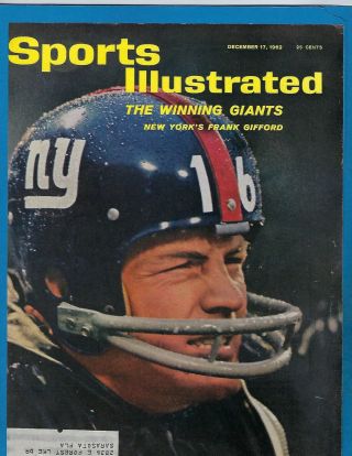 Sports Illustrated 12 - 17 - 1962 Frank Gifford York Giants Cover Only