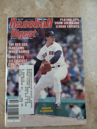 August 1986 Baseball Digest Roger Clemens Boston Red Sox