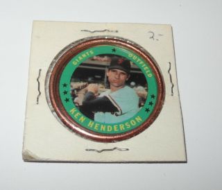 1971 Topps Baseball Coin Pin 97 Ken Henderson San Francisco Giants