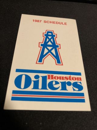 1987 Houston Oilers Football Pocket Schedule Team Version