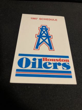 1987 Houston Oilers Football Pocket Schedule Team Version 3