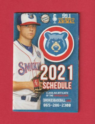 2021 Tennessee Smokies Baseball Schedule Justin Steele Aff.  Chicago Cubs Nm Bogo