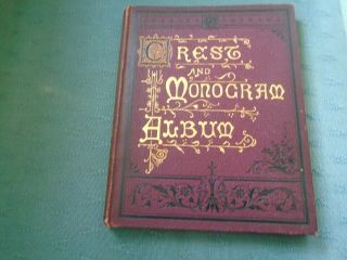 Vintage Album Book With Over 200 Crests Monograms & Seals - See Pictures