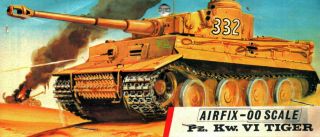 Airfix 1/76 00 Scale Ww2 German Pz.  Kpfw.  Vi Tiger Tank Bag Kit A8v (1965) Panzerk