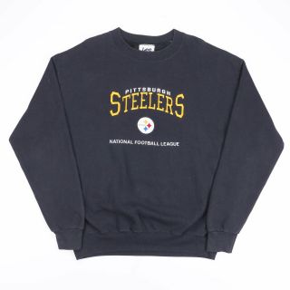 Vintage Lee Sport Pittsburgh Steelers Black 90s Crew Neck Sweatshirt Mens L