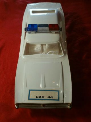 Vintage Processed Plastic 1969 Dodge Charger Toy Car Rare Police Car 12,  " White