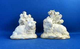 ANTIQUE EARLY 19THC DERBY PORCELAIN FIGURES OFSHEEP 