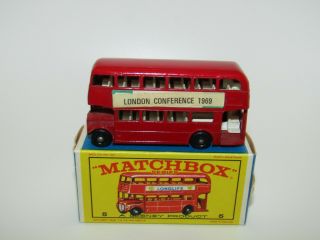 Matchbox Lesney No 5d London Routemaster Bus Code 3 London Conference Exib 70mm