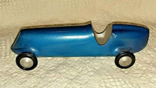 Vintage 1940s Aluminum Metal Toy Race Car By Acme Toys Co.  8 1/2 "