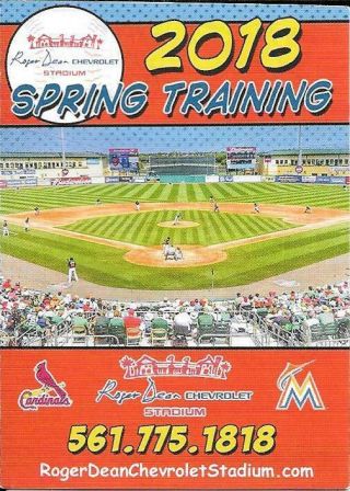 2018 St Louis Cardinals/miami Marlins Spring Training Combo Pocket Schedule
