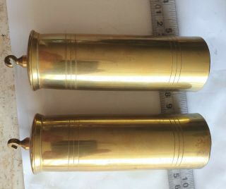 Clock Weights Large Cylinder Brass Lead Filled Around 1.  7kg Each For Wall Clock