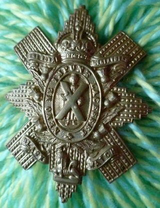 Ww1 The Royal Highlanders Black Watch Cap Badge Kc Wm 2 Lugs Antique Org