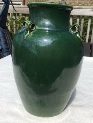 Martaban Jar Asia Pottery Antique Chinese Ceramic Pot Green Glazed 26cms Tall