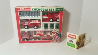Rare 1976 Buddy - L Brute Coca Cola Trucks Set W 12 Cases Coke Bottles Boxed Minty