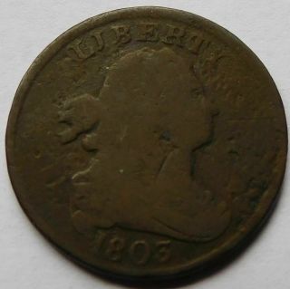 1803 Draped Bust Half Cent,  Early Date 1/2c Penny