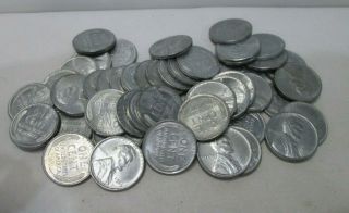 Roll Of Unc 1943 Lincoln Wheat Steel Pennies