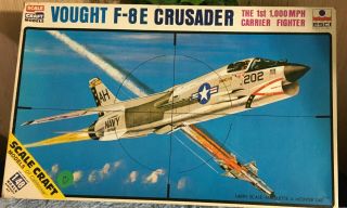 Scale Craft/esci 1:48 Scale Vought F - 8e Crusader Jet Sc 4011 -