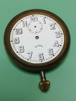 Vintage Hebdomas 8 Days Travel Clock/car Clock For Restoration (cm13)