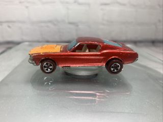 1967 Hot Wheels Custom Mustang Red Car Redline Mattel Vintage