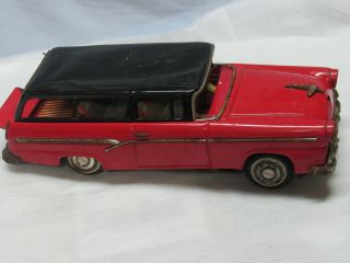 Vintage 1960s Tin Friction Japanese Station Wagon Ford Toy Bandai RESTORE/PARTS 2