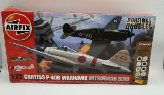 Airfix 1:72 Curtiss P - 40b Warhawk & Mitsubishi Zero Dogfight Doubles Model