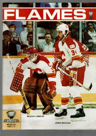 1986 - 87 Nhl Hockey Program: Vancouver Canucks At Calgary Flames Nov 11,  Vernon,