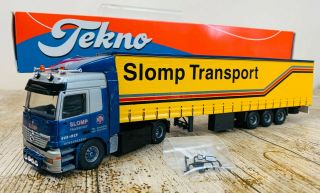 Tekno 1/50 Scale Mercedes Actros Truck & Trailer Diecast Model - Slomp Transport