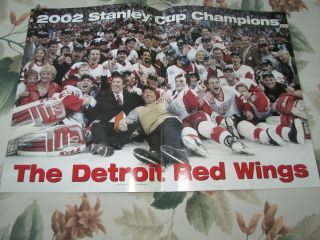 Detroit Red Wings Poster Color 16 By 11 Stanley Cup 2002