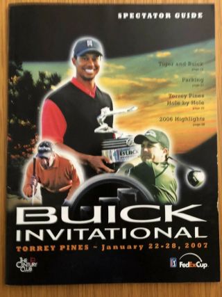 2007 Tiger Woods Pga Buick Invitational Torrey Pines Spectator Program