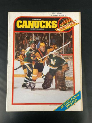 1981 Vancouver Canucks Vs Minnesota North Stars Program