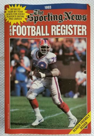 1993 The Sporting News Pro Football Register Every Players Year By Year Stats