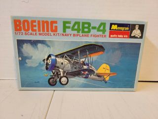 Vintage Monogram 1/72 Scale Boeing F4b - 4 Navy Biplane Fighter Plastic Model Kit