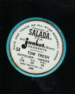 Tom Tresh 1963 Salada tea/Junket desserts coin 54 2