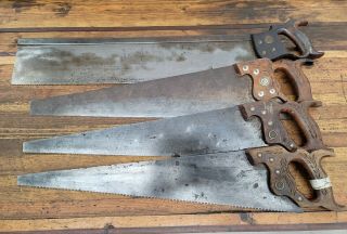 Rare Antique Tools Fine Woodworking Disston Crosscut & Back Saws ☆usa