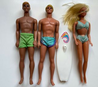 Vintage 1978sun Lovin’ Malibu Barbie And Ken Doll