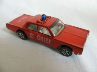 Vintage 1968 - 69 Mattel Hot Wheels Redline Red Fire Chief Cruiser