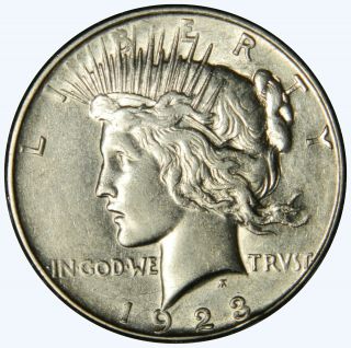 1923 - D Peace Dollar Au About Uncirculated Priced Right