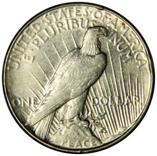 1923 - D PEACE DOLLAR AU ABOUT UNCIRCULATED PRICED RIGHT 2
