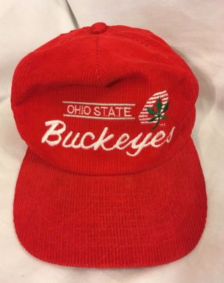 Vintage 1980’s Ohio State Buckeyes Script Red Snapback Hat Cap By Annco
