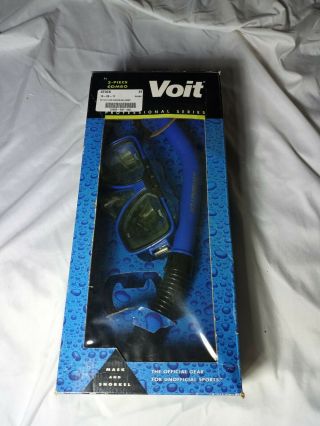 Nos Vintage Voit Pro Series Mask & Snorkle Set Blue