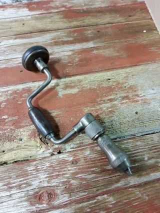 Vintage Rare Stanley 911 - 6in Sweep Ratcheting Hand Drill Auger Bit Brace Tool