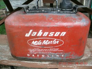 Early 4 Gal Johnson Evinrude Presurized Fuel Gas Tank Antique Vintage Outboard