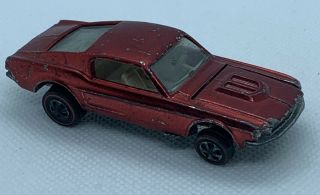 Vintage 1968 Mattel Hot Wheels Redline Creamy Pink Lavender Custom Mustang Read