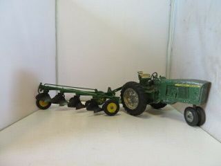 Vintage 1/16 Scale John Deere 3020/3010 Tractor with Four Bottom Plow 3