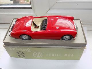 Tri - Ang Minic Mg Series Red Mga 1:20 Scale Plastic Battery Operated Car Boxed