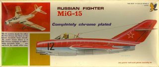 1968 Hawk Models 1/48 Mikoyan Mig - 15 " Fagot " Chrome Plated Nmib